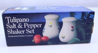 Новый винтажный Lucas гурман тюльпан соли перца шейкер комплект тюльпаны сделано Италия 4» - Изображение 1 из 4