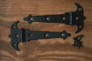 4x Scharniere Beschläge in Vintage Stil Möbelbänder ASYMMETRISCH in antiken Stil - Bild 1 von 19