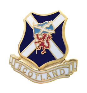 Bandera de Escocia Saltire con insignia de alfiler desenfrenada de león - Imagen 1 de 3