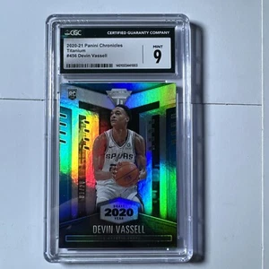 20-21 Panini Chronicles Titanium Devin Vassell Turquoise RC 01/20 CGC 9 MINT - Picture 1 of 5
