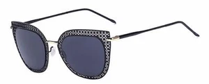 86018 C1 CATEYE FASHION SUNGLASSES METAL GOLD FRAME BLUE LENS - Picture 1 of 4