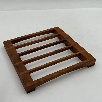 "Trivet danés MCM Kalmar grande de teca 8"" X 8"" X 1"" vintage vacaciones escandinavas" Foto 1 de 4