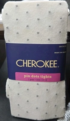 1 par de medias Cherokee Pin Dots talla 12-14 gris crema y azul Foto 1 de 3