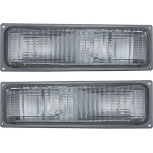 Turn Signal Light For 88-93 Chevrolet C1500 K1500 Plastic Lens LH & RH Set of 2 - Picture 1 of 12