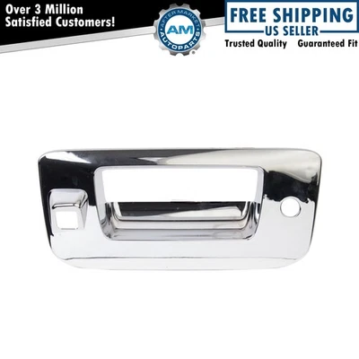 Tailgate Handle Bezel with Key & Camera Hole All Chrome for Silverado Sierra NEW - Image 1 of 3