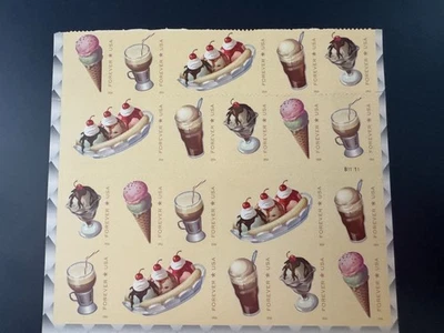 Scott #5093-97 Soda Fountain Favorites Pane of 20 Forever Stamps (2016) - Image 1 of 2