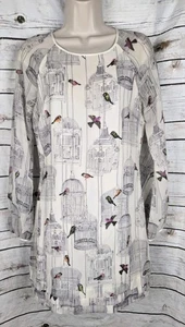 Ted Baker Birdcage Beaded Sheath Dress 2 Women's Chiffon Whimsical Long Sleeves - Picture 1 of 7
