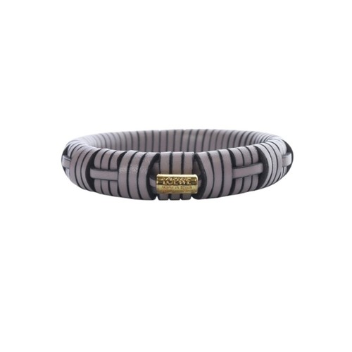 Bracciale tessuto Loewe ottone classico pelle di vitello grigio
