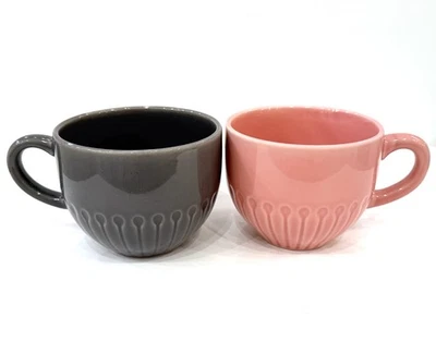 Juego de 2 tazas de café IKEA STRIMMIG 12 oz gris rosa gres #12011 Foto 1 de 4