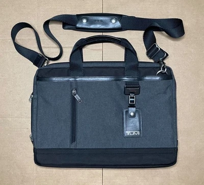 Tumi Burke Portfolio Delgado Superior Laptop Tablet Estuche Bolso Gris Foto 1 de 4