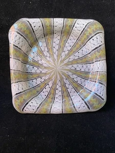 Salviati Murano / Venetian Zanfirico & Copper Aventurine Glass Plate - Picture 1 of 7