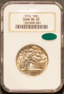 CAC 1935 50c Silver Connecticut Half-dollar MS 65 NGC # 281909-001 + Bonus - Picture 1 of 4