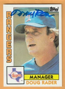 Doug Rader Texas Rangers AUTO Firmado 1984 Topps Northbrook Illinois - Imagen 1 de 2