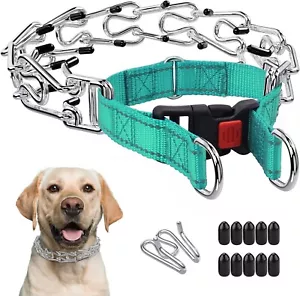 Dog Training Collar No Pull, Adjustable, , Safety Clip, Rubber Tips (Green,S) - Picture 1 of 7