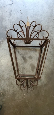 Vintage Chandelier Pendant Lantern Light Wrought Iron 48" x 17.5" Cover