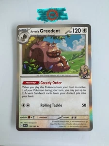 HOLO Pokemon Destined Rivals Arven's Greedent 159 New SET 2025 FRESH MINT Card - Picture 1 of 1