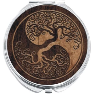 Yin Yang Tree Roots Compact with Mirrors - Perfect for your Pocket or Purse - Picture 1 of 2