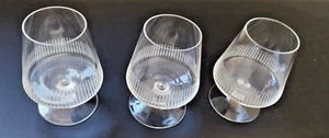 3 Cognac Gläser Vintage Retro 60er mit Strichen Muster Whisky Schwenker - Bild 1 von 7