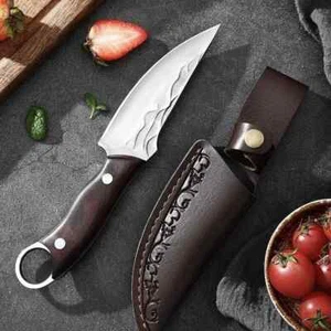Hand Forged Utility Paring Knife Boning Knife Small Cleaver Butcher Knives Gift - Picture 1 of 10