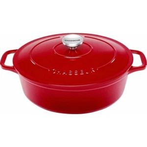 Chasseur 27cm Oval French Oven Federation Red 4L Casserole Cast Iron - Bild 1 von 1
