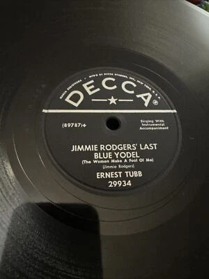 Decca 78 RPM Ernest Tubb - Jimmie Rodgers Last Blue Yodel 29934 E- - Image 1 of 2
