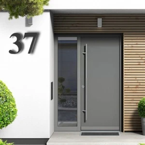 8 Inch Modern Floating House Numbers Large Black Shadow Home Address Garage Gate - Picture 1 of 43