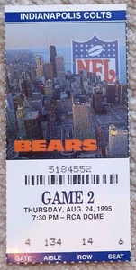 CLASSIC INDIANAPOLIS COLTS TICKET STUB v CHICAGO BEARS 1995 - RARE! - Picture 1 of 1