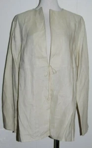 Studio M 100% Linen Flax Tie Front Long Sleeve Lightweight Blazer Jacket XL - Picture 1 of 3