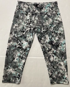 Balance Collection Capri Leggings Womens Botanical Blue/Gray/Black M - Picture 1 of 11