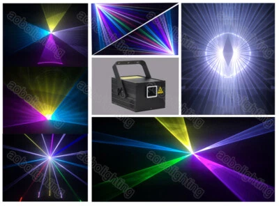  2W Animated laser light projector RGB disco party club stage effect light ILDA - Image 1 of 4