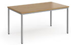 Flexi 25 rectangular table with silver frame 1400mm x 800mm - oak