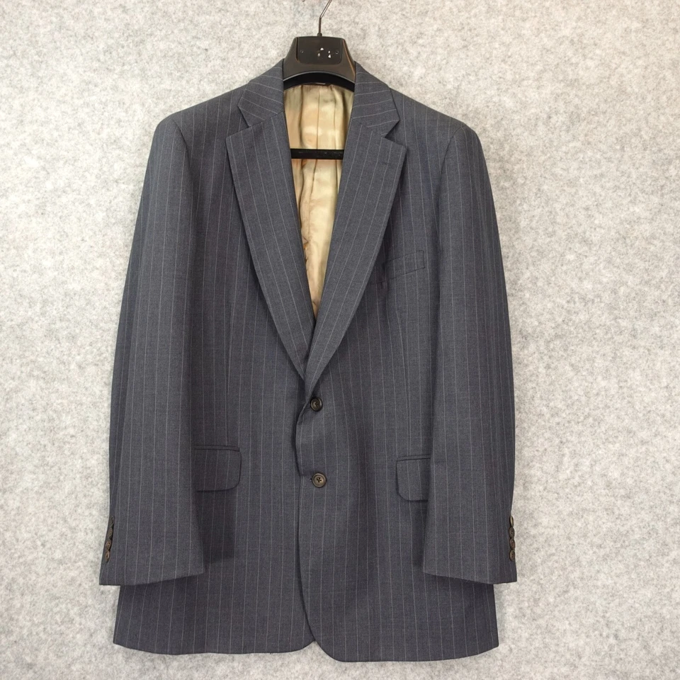 PAUL STUART Navy Sport Coat 38R Small Pinstripe Tailored Blazer Suit Luxe Luxury - Image 1 of 4