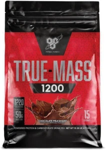 TRUE-MASS Weight Gainer, Muscle Mass Gainer Protein Powder, Strawberry Milkshake - Picture 1 of 12