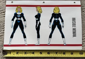 Tarjeta de hoja de cómic vintage de personaje de Marvel MUJER INVISIBLE Bio Marvel RARA - Imagen 1 de 2