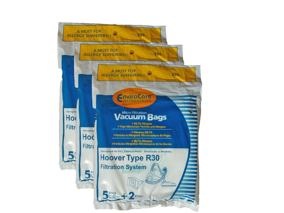 15 Hoover R30 Allergy Vacuum BAG + 6 Filters, Canister Vacuum Cleaners, 40101002 - Image 1 of 1