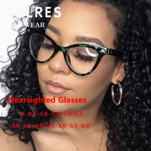 Fashion Cat Eye Blue Light Blocking Myopia Glasses Women Nearsighted Glasses New - Picture 1 of 21