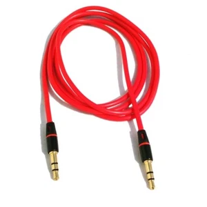 1.2M RED 3.5mm Jack Plug To Plug Male Cable Audio Lead Headphone, iPod/Aux/MP3 - Picture 1 of 1