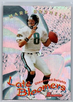 1999 BOWMAN FOOTBALL U6 LATE BLOOMERS UNEXPECTED DELIGHTS  MARK BRUNELL JAGUARS - Image 1 of 2