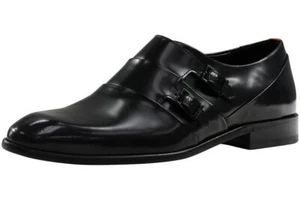 Hugo Boss Men's Dressapp Double Monk Strap Leather Loafers Shoes - Picture 1 of 7