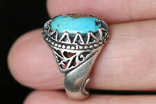 Natural Turquoise Gemstone 925 Sterling Silver Ethnic Ring Size  10.5