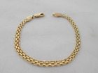 14k Yellow Gold Bracelet Italy 4.7 Grams Woven Chain Link 7.25" Lobster Clasp