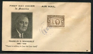 1946 Honduras 1st Day Cover Roosevelt FDR In Memoriam 8 Centavos Stamp - Picture 1 of 1