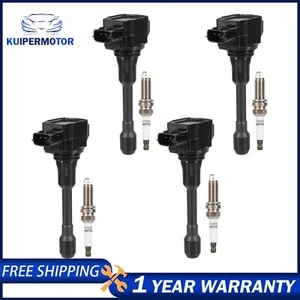 4X Ignition Coils &4X Spark Plugs For Infiniti Nissan Altima Sentra L4 2.5L F549 - Picture 1 of 11