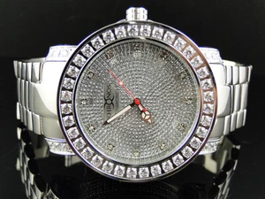 Mens White 1 Row Iced Bezel Khronos Jojino Joe Rodeo Genuine Diamond Watch - Picture 1 of 8