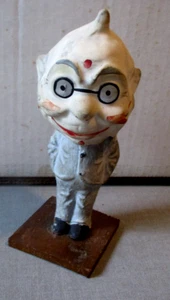 1900'S FOXY GRANDPA-COMIC STRIP CHARACTER-COMPOSITION NODDER ANTIQUE TOY 5.5" - Picture 1 of 9