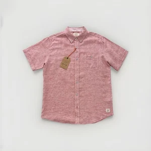 NEW Weatherproof Vintage Men's Medium Short Sleeve Button-Down Shirt Pink - Picture 1 of 10