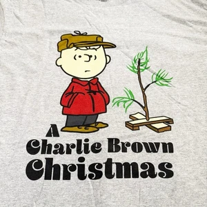 Camiseta Peanuts A Charlie Marrón Navidad Gris Grande - Imagen 1 de 3