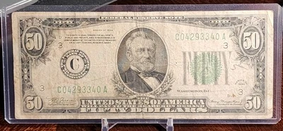 1934 Series D $50 Philadelphia Federal Reserve Note Fr. 2102 Julian / Morgenthau - Image 1 of 2