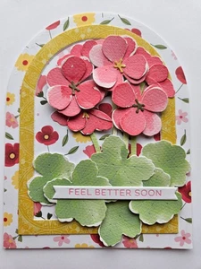 Handmade Greeting Card Keepsake Quality ocbrandy feel better soon red yellow - Picture 1 of 2