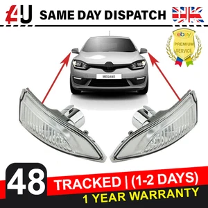 FOR RENAULT MEGANE 08-15 PAIR RIGHT&LEFT WING MIRROR INDICATOR LIGHT LAMP LENS - Picture 1 of 5